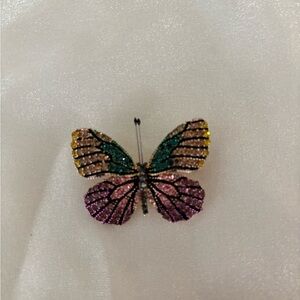 Beautiful Colorful Rhinestone Butterfly Brooch